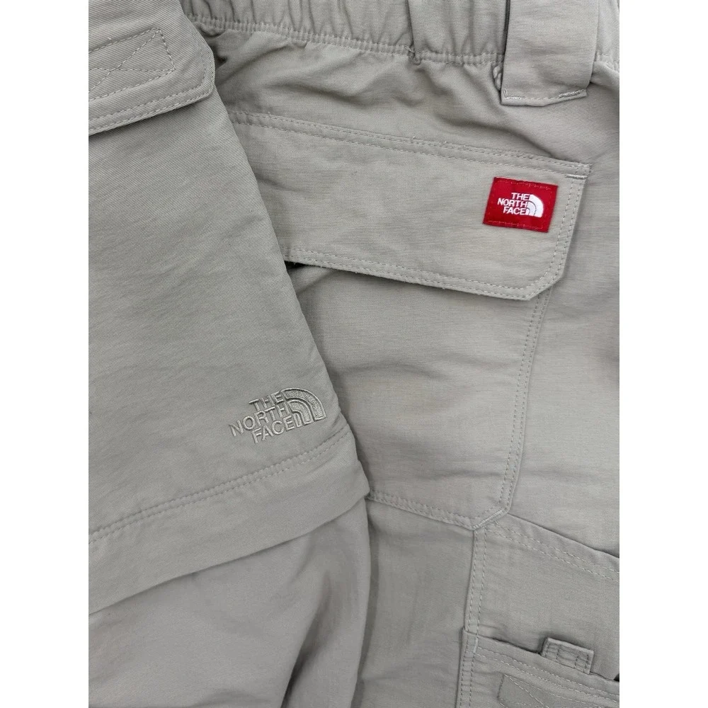 The North Face Size XL Khaki Convertible Pants Zip Off & Red‎ Plaid Shirt Outfit